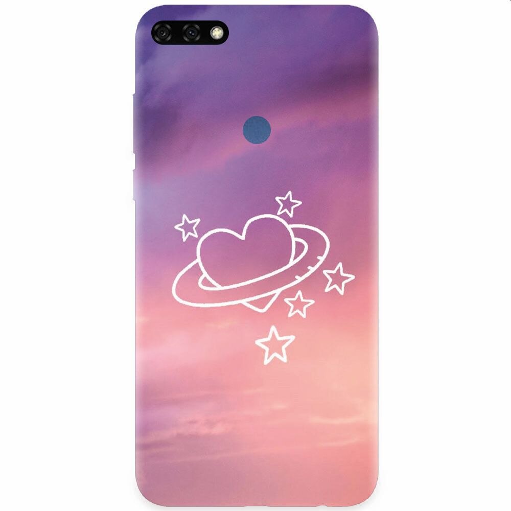 Husa silicon pentru Honor 7C, Galaxy Heart