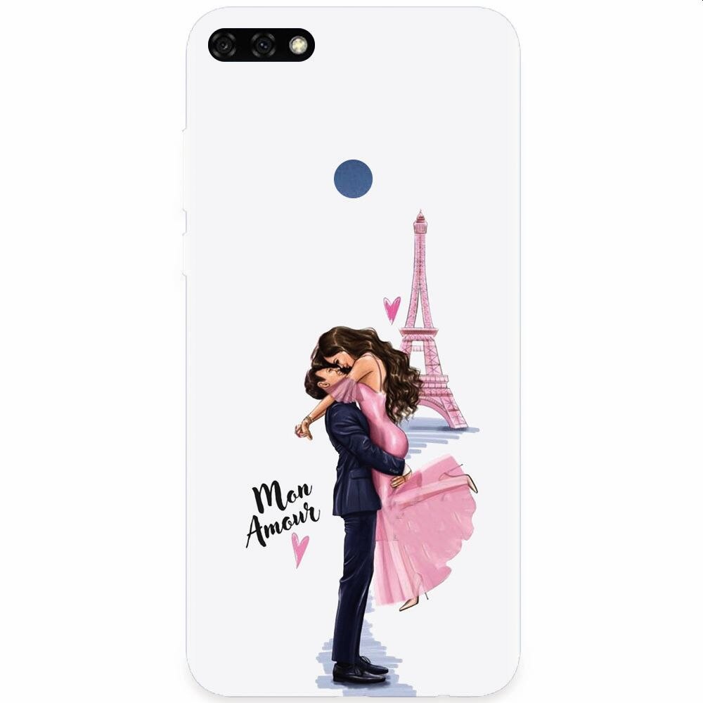 Husa silicon pentru Honor 7C, Paris Love Mon Amour