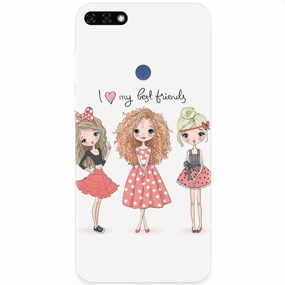 Husa silicon pentru Honor 7C, I Love My Best Friends