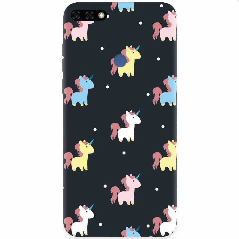 Husa silicon pentru Honor 7C, Unicorns