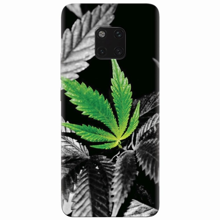 Силиконов кейс съвместим с Huawei Mate 20 Pro, Trippy Pot Leaf Green