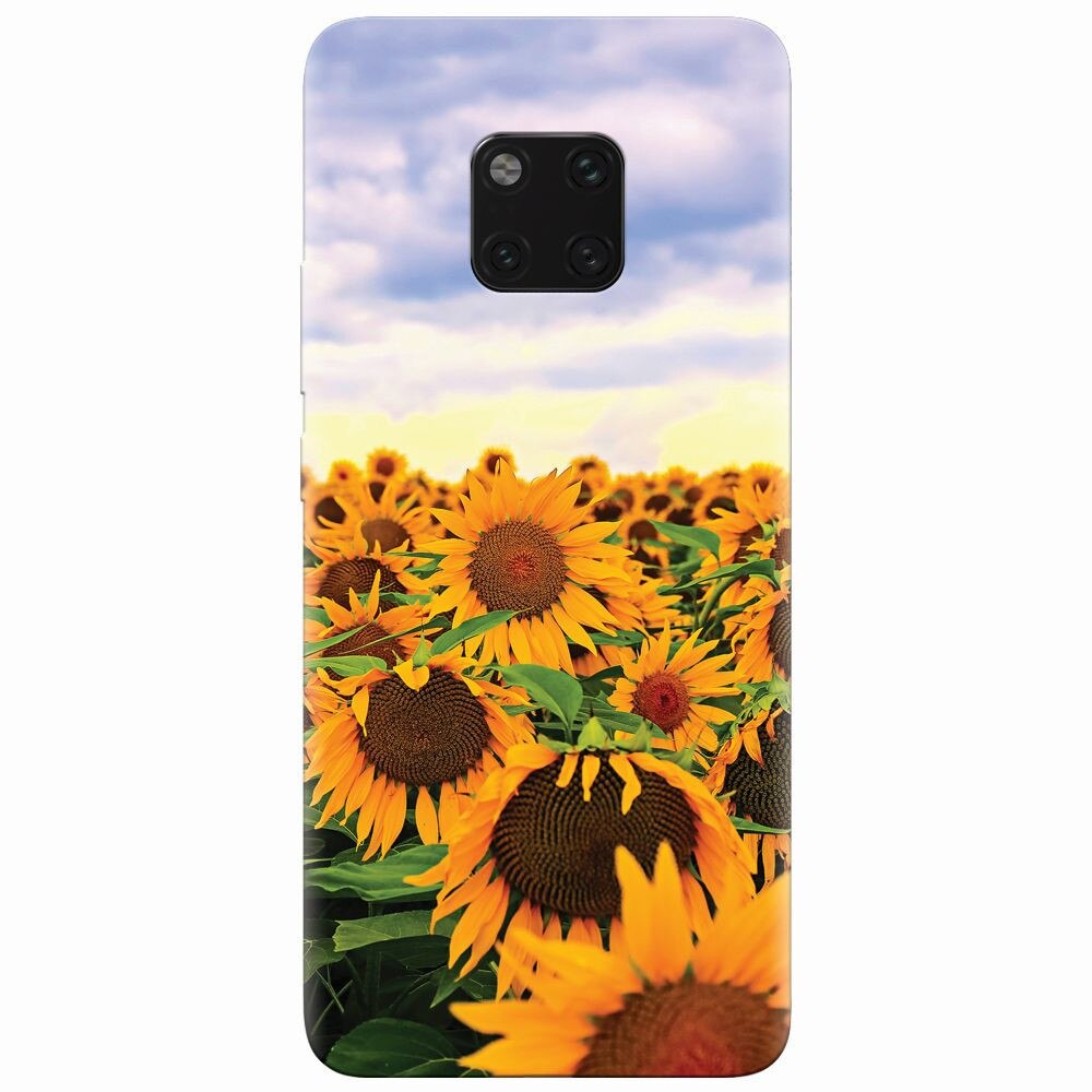 Husa silicon pentru Huawei Mate 20 Pro, Sunflowers