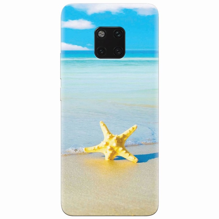 Husa din silicon compatibila cu Huawei Mate 20 Pro, Starfish Beach