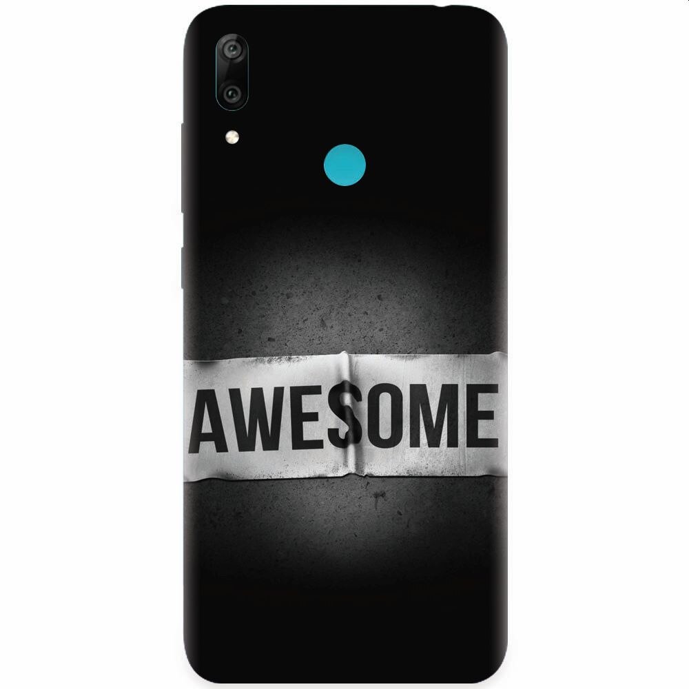 Husa silicon pentru Honor Play, Awesome Label Dark