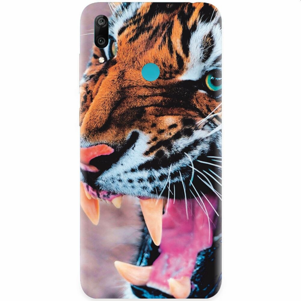 Husa silicon pentru Huawei Y7 Prime 2019, Angry Tiger Teeth Fresh