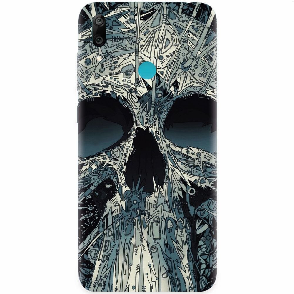 Husa silicon pentru Honor Play, Abstract Skull Artwork Illustration