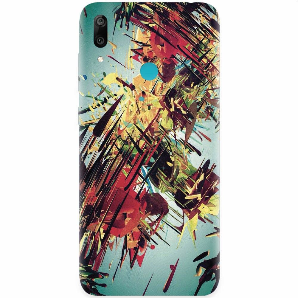 Husa silicon pentru Honor Play, Complex Abstract Colorful 3D Drawing