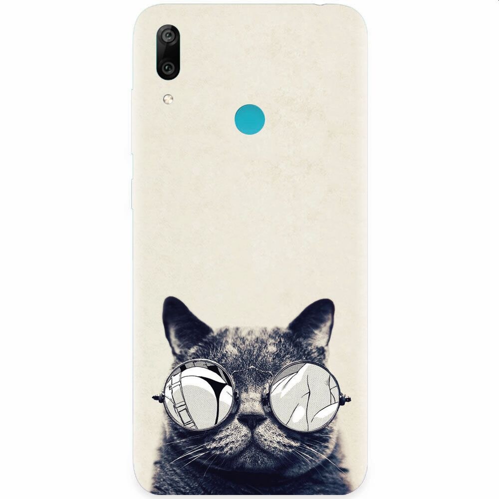 Husa silicon pentru Honor Play, Cool Cat Glasses