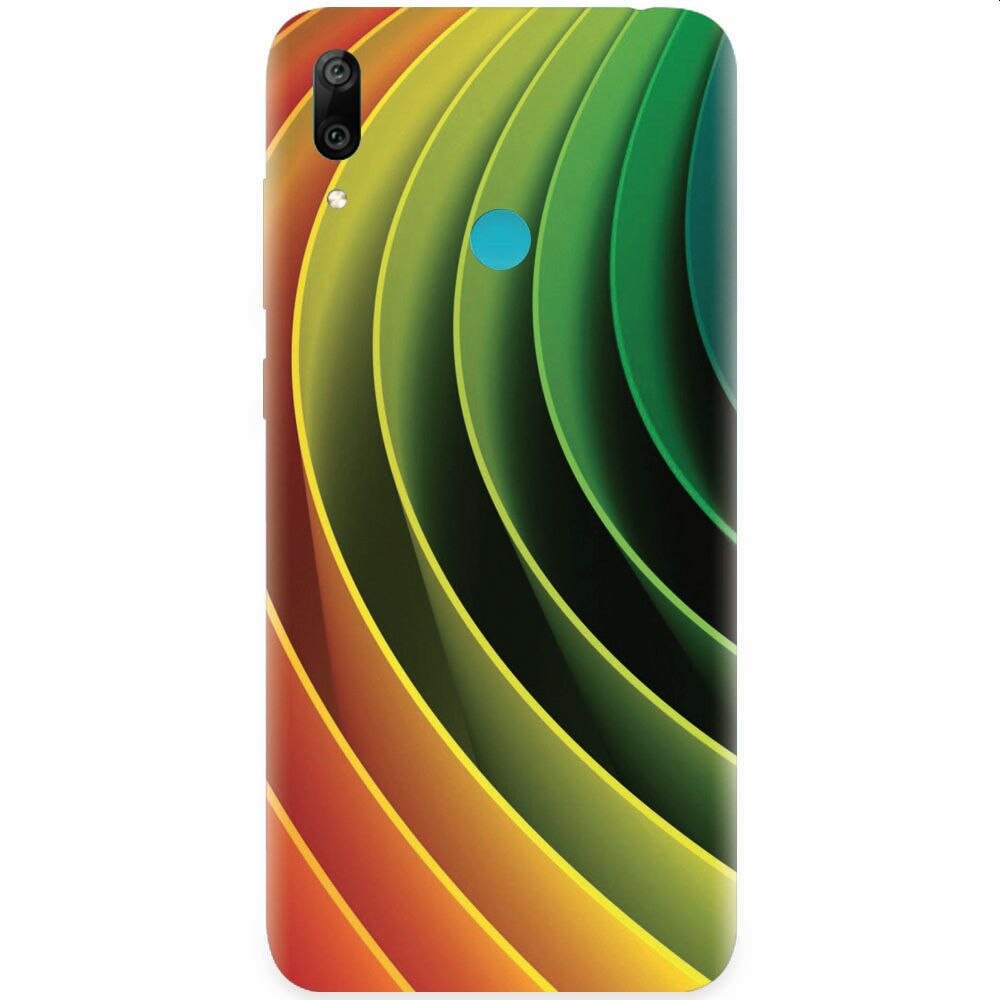 Husa silicon pentru Honor Play, 3D Multicolor Abstract Lines