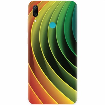 Husa silicon pentru Huawei Y7 2019, 3D Multicolor Abstract Lines Husa silicon pentru Huawei Y7 2019, 3D Multicolor Abstract Lines