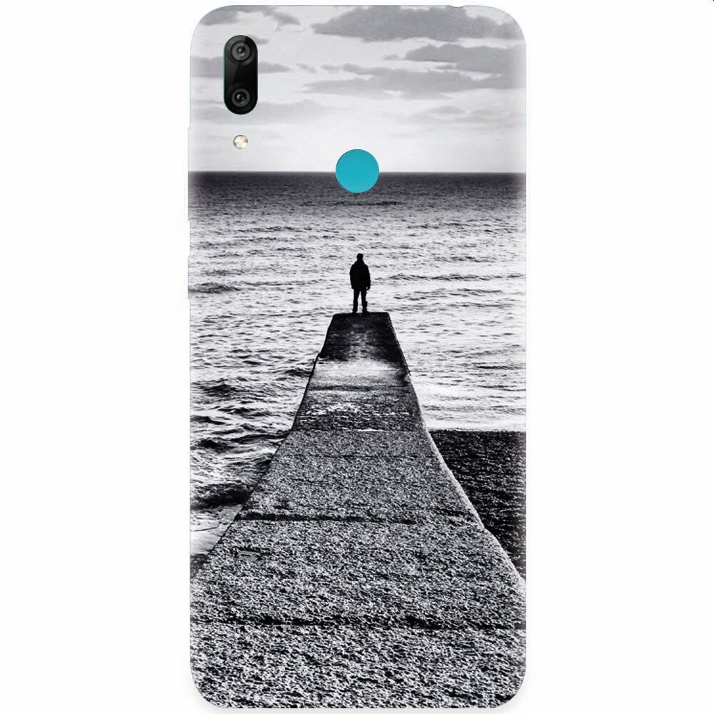 Husa silicon pentru Huawei Y7 2019, Abstract Dock Man Grey