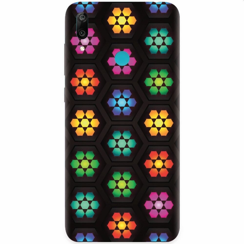Husa silicon pentru Huawei Y7 2019, Kaleidoscope Mosaic Patterns