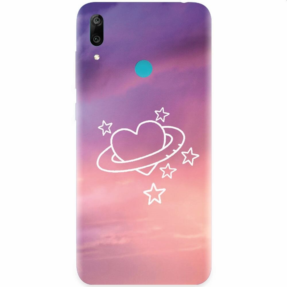 Husa silicon pentru Huawei Y7 2019, Galaxy Heart