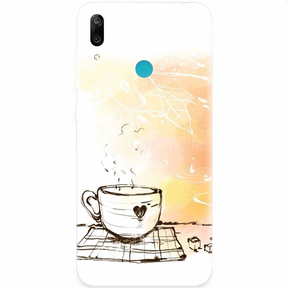 Husa silicon pentru Huawei Y7 2019, Coffe Love