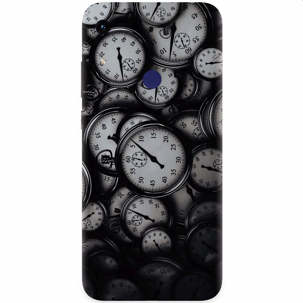 Husa silicon pentru Honor Play 8A, Clocks Bw
