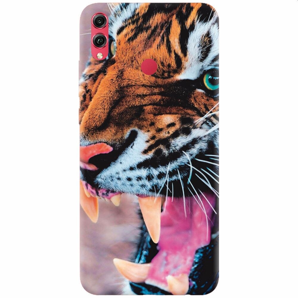 Husa silicon pentru Honor 8X, Angry Tiger Teeth Fresh