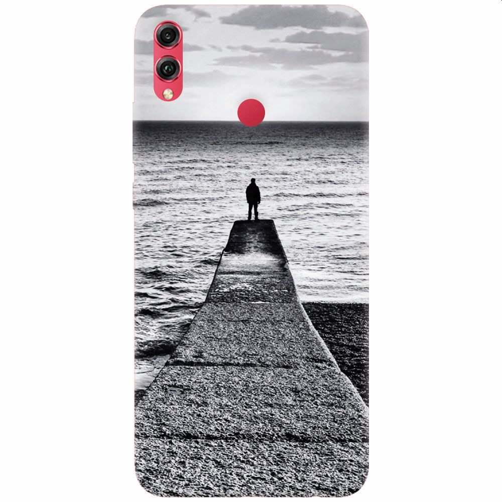 Husa silicon pentru Honor View 10 Lite, Abstract Dock Man Grey