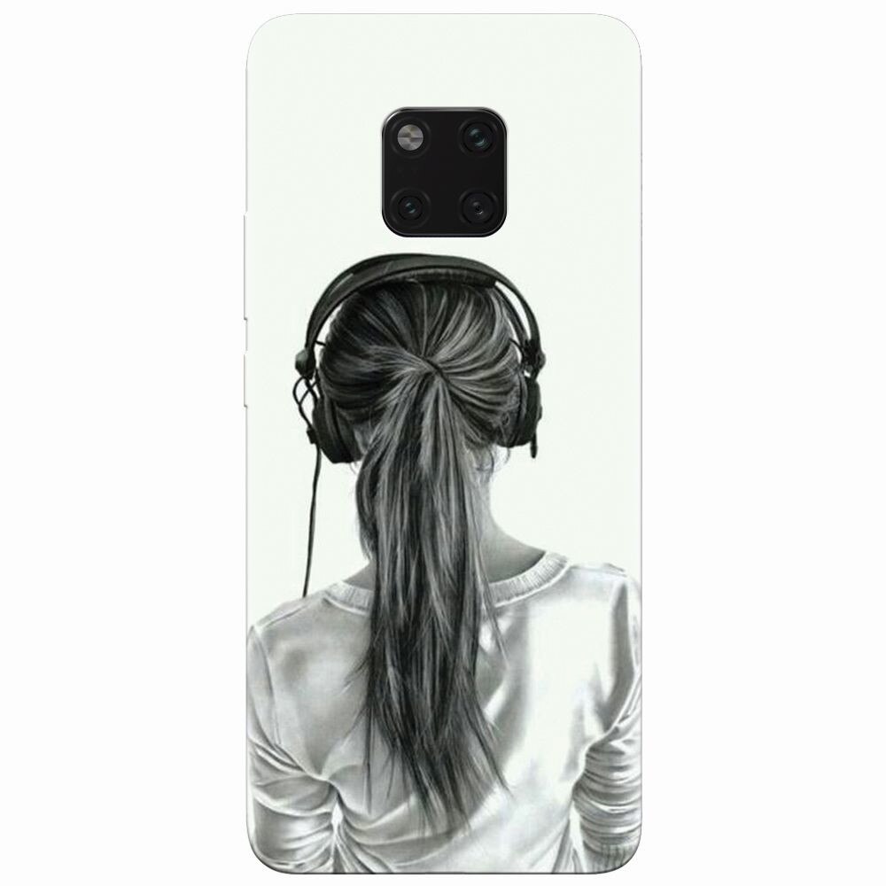 Husa silicon pentru Huawei Mate 20 Pro, Girl With Headphone