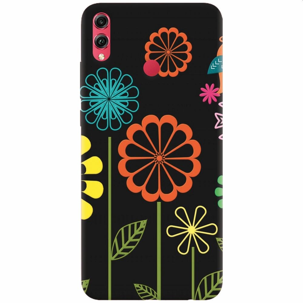 Husa silicon pentru Honor 8X, Colorful Spring Birds Flowers Vectors
