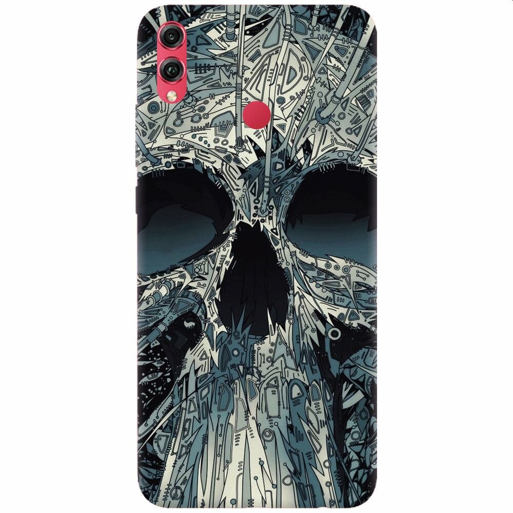 Husa silicon pentru Honor View 10 Lite, Abstract Skull Artwork Illustration