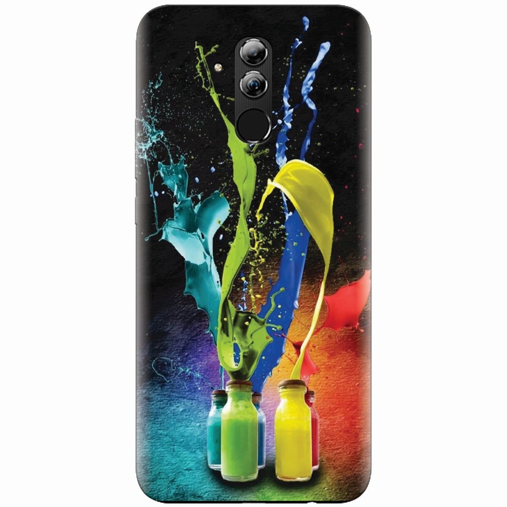 Husa silicon pentru Huawei Mate 20 Lite, Abstract Color Bottles Splash