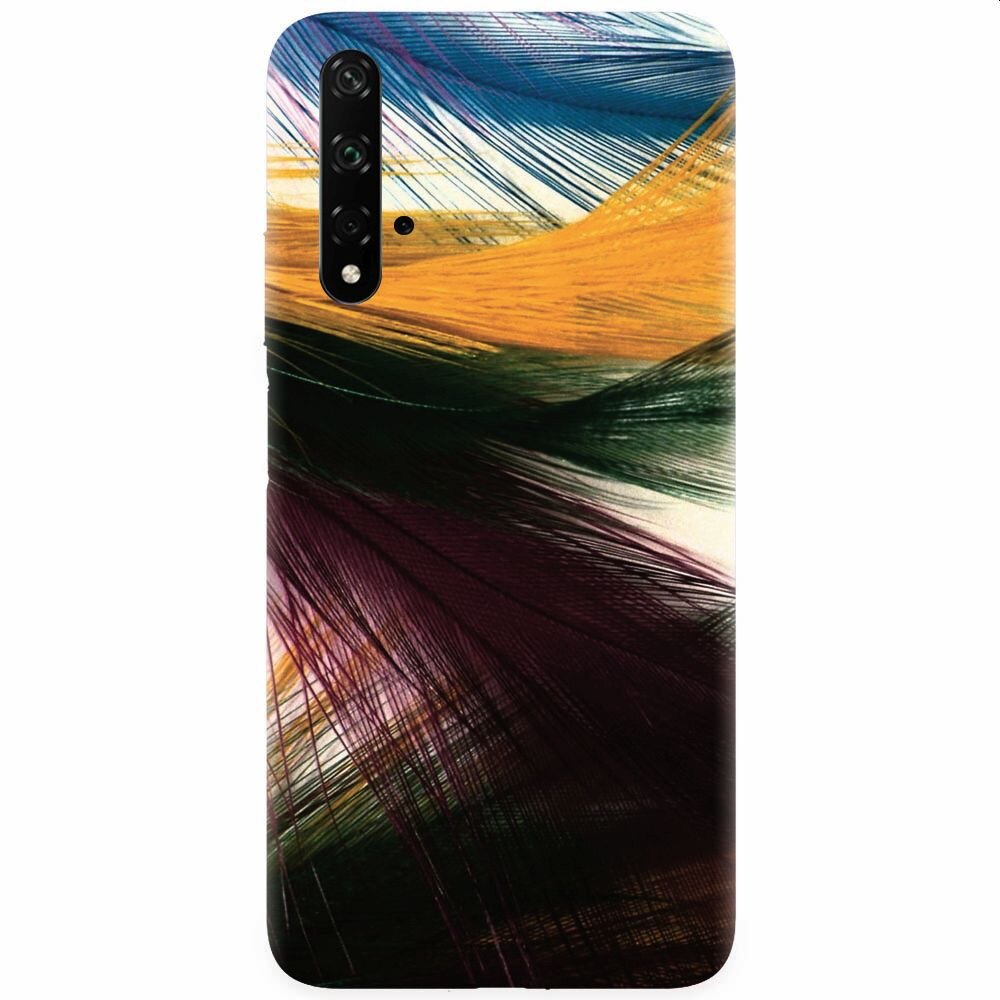 Husa silicon pentru Honor 20, Colorful Peacock Feathers