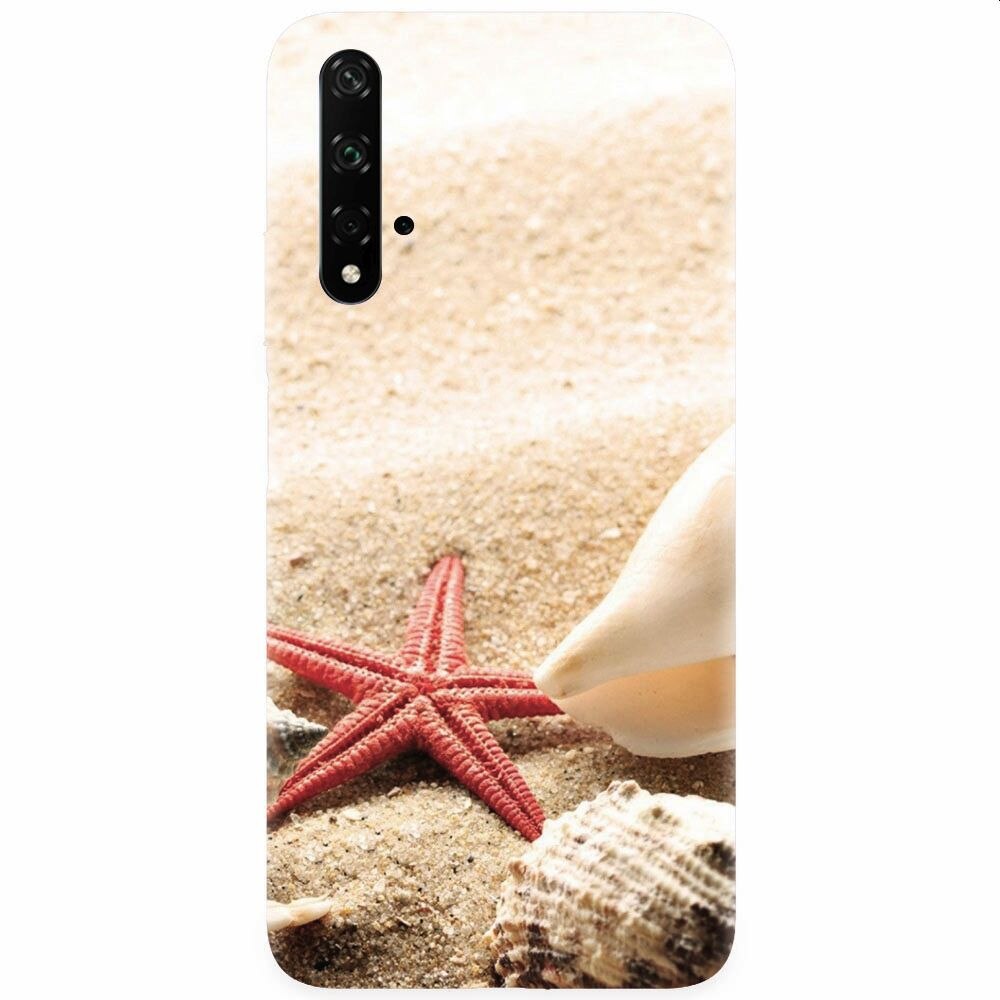 Husa silicon pentru Honor 20, Beach Shells And Starfish