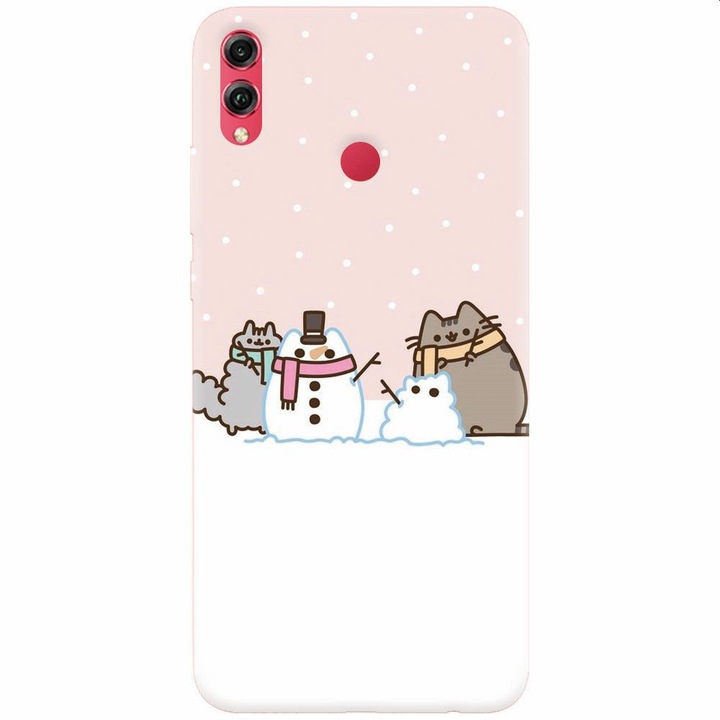 Силиконов капак, съвместим с Honor Note 10, Cat And Snowman