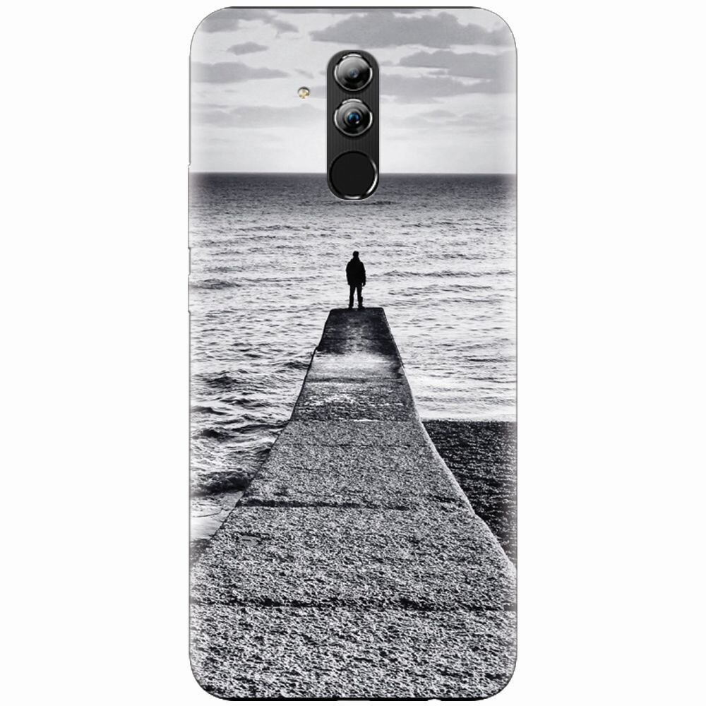 Husa silicon pentru Huawei Mate 20 Lite, Abstract Dock Man Grey