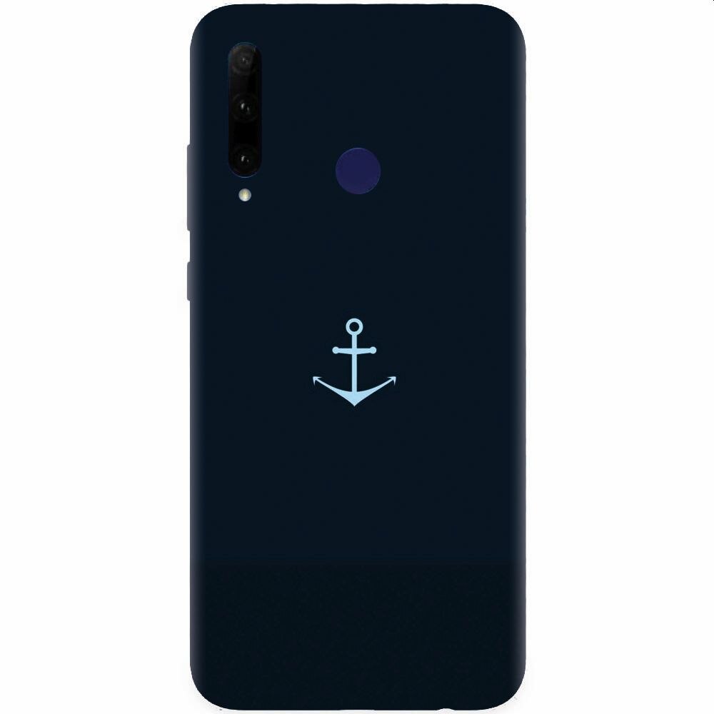 Husa silicon pentru Honor 20 Lite, Blue Navy Anchor Illustration Flat