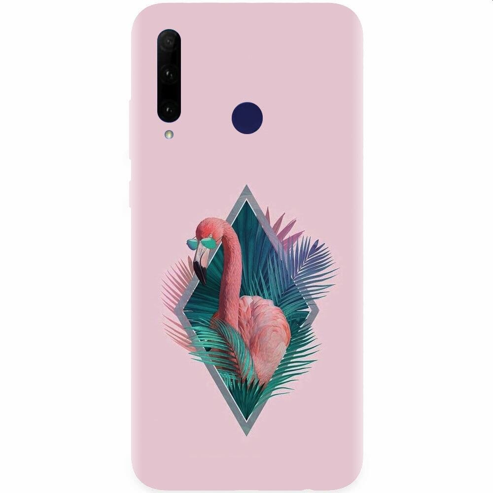 Husa silicon pentru Honor 20 Lite, Flamingo With Sunglass