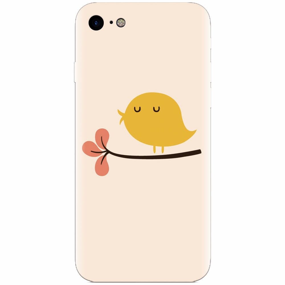 Husa silicon pentru Apple Iphone 8, Flat Minimal Cute Bird Illustration