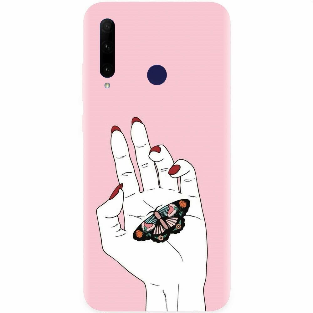 Husa silicon pentru Honor 20 Lite, Butterfly In Hand