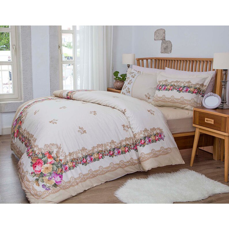 Lenjerie pat bumbac, ranforce, 4 piese, 2 pers. 240x260 cm, LIANO