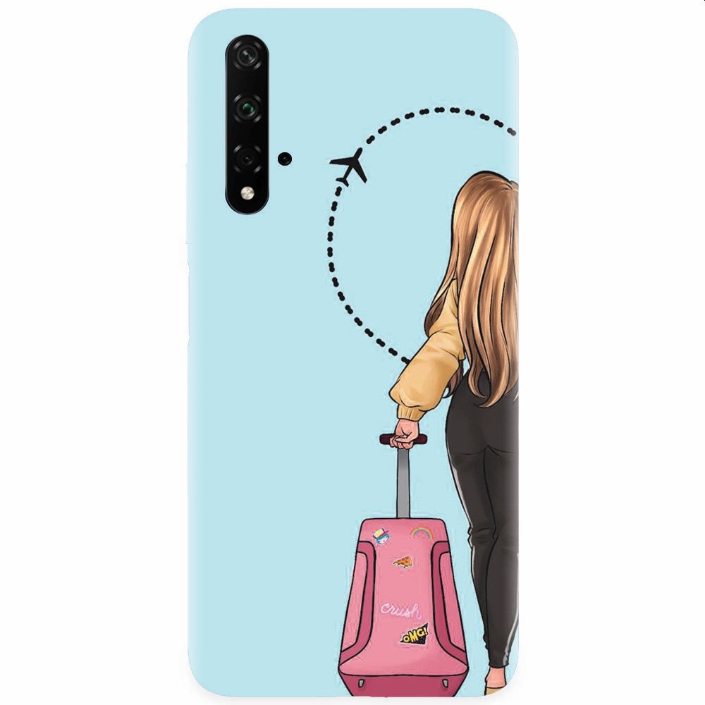 Husa silicon pentru Honor 20, Travel Girl