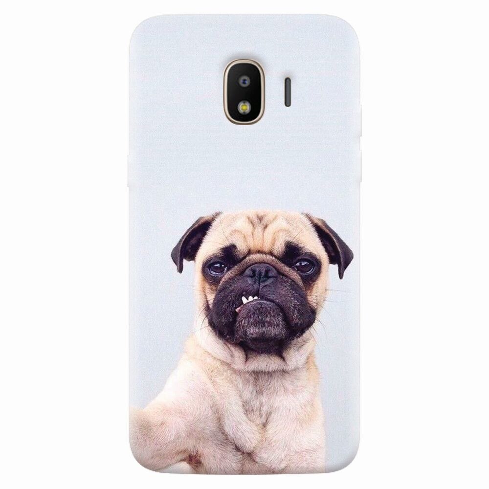 Husa silicon pentru Samsung Galaxy J2 2018, Simple Pug Selfie