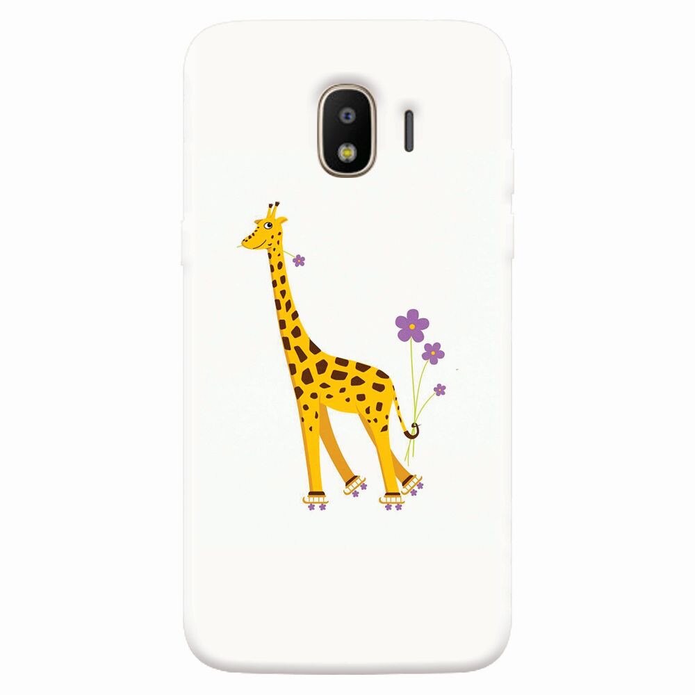 Husa silicon pentru Samsung Galaxy J2 2018, Rollerskating Girafe Illustration