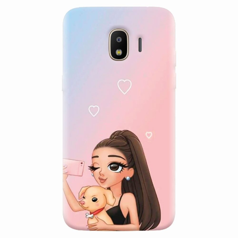 Husa silicon pentru Samsung Galaxy J4 2018, Selfie With Sweet Dog