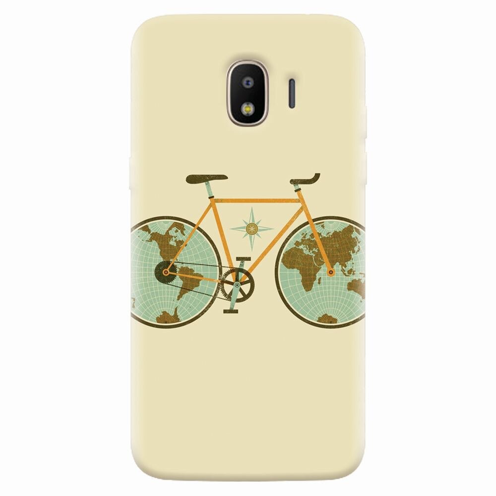 Husa silicon pentru Samsung Galaxy J2 pro 2018, Retro Bicycle Illustration