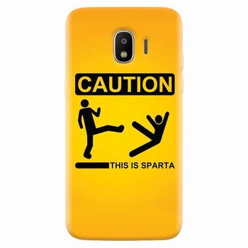 Husa silicon pentru Samsung Galaxy J2 pro 2018, This Is Sparta Funny Illustration Husa silicon pentru Samsung Galaxy J2 pro 2018, This Is Sparta Funny Illustration