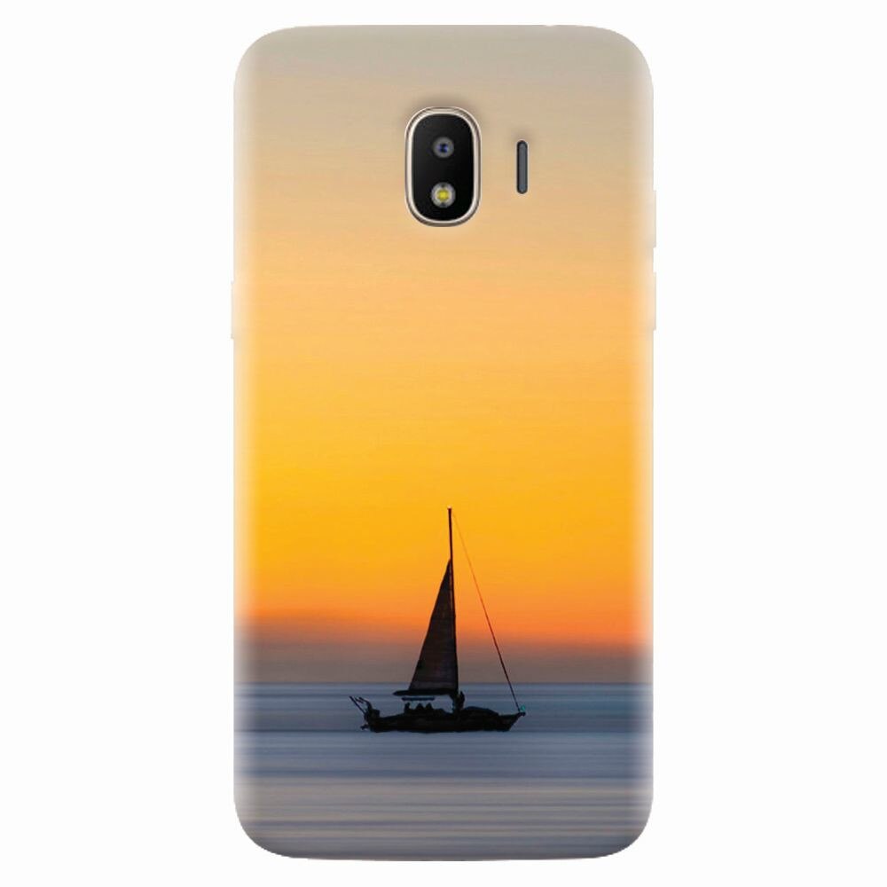Husa silicon pentru Samsung Galaxy J2 pro 2018, Wind Sail Boat Ocean Sunset