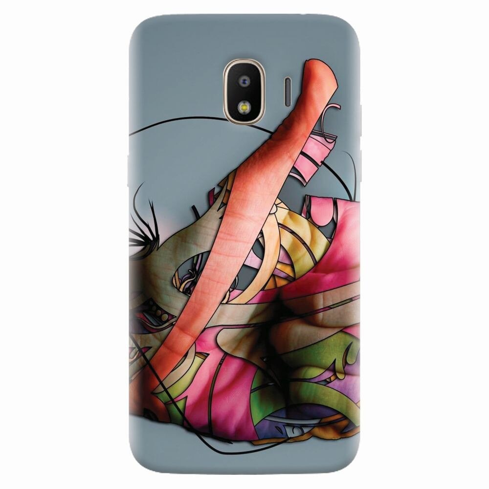 Husa silicon pentru Samsung Galaxy J4 2018, Abstract Minimalistic Hands