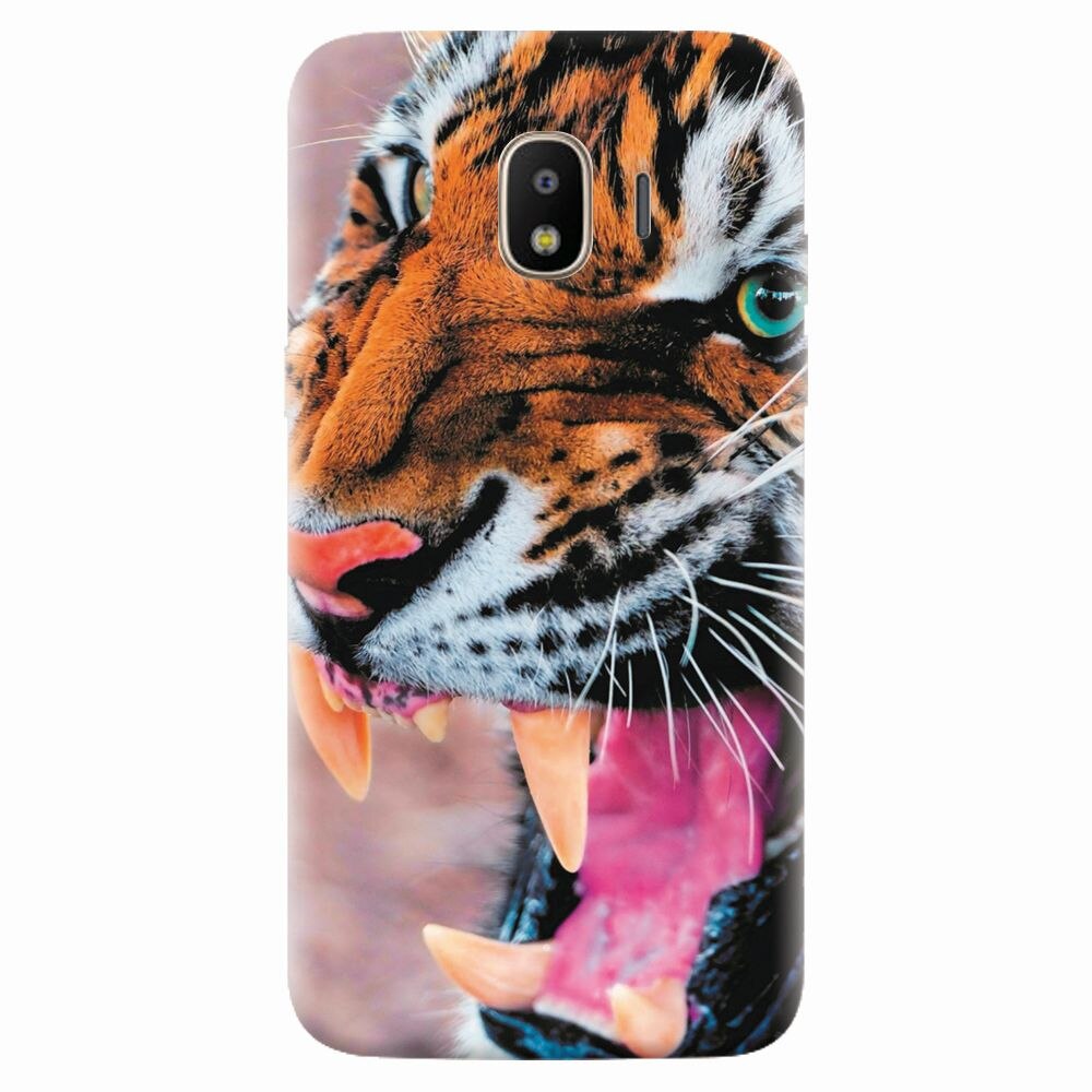 Husa silicon pentru Samsung Galaxy J2 pro 2018, Angry Tiger Teeth Fresh