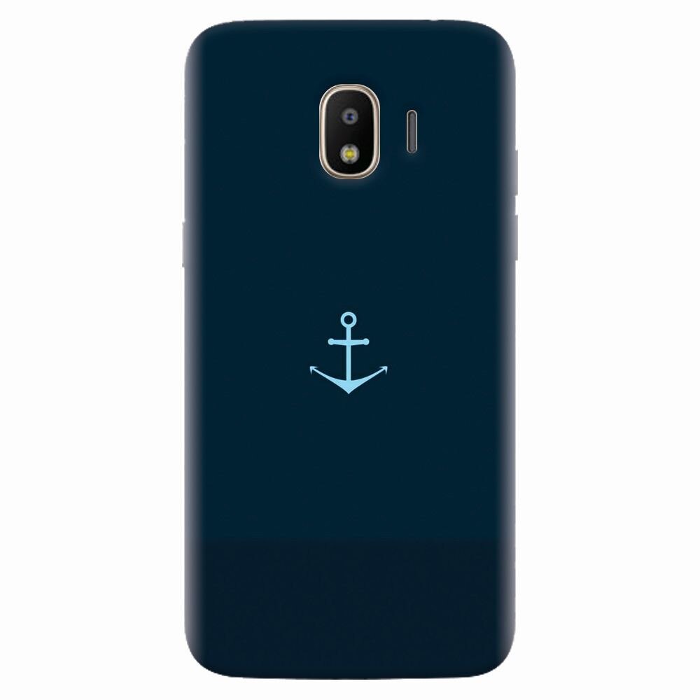 Husa silicon pentru Samsung Galaxy J4 2018, Blue Navy Anchor Illustration Flat