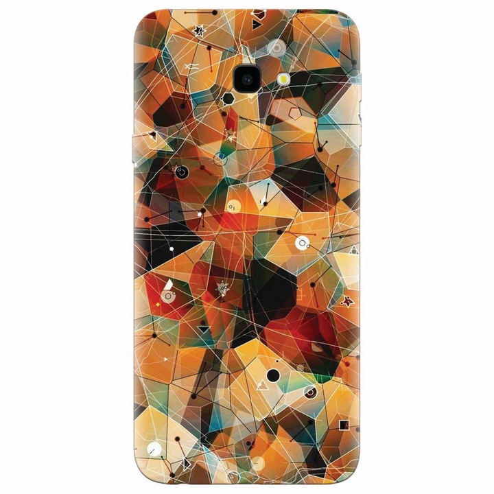 Husa silicon pentru Samsung Galaxy J4 Plus, Abstract Triangles Connected Lines