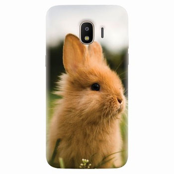 Husa silicon pentru Samsung Galaxy J4 2018, Cute Rabbit In Grass Husa silicon pentru Samsung Galaxy J4 2018, Cute Rabbit In Grass