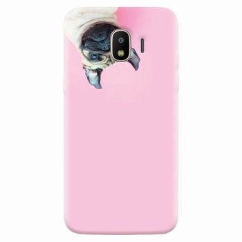Husa silicon pentru Samsung Galaxy J2 pro 2018, Dog And Pink Husa silicon pentru Samsung Galaxy J2 pro 2018, Dog And Pink