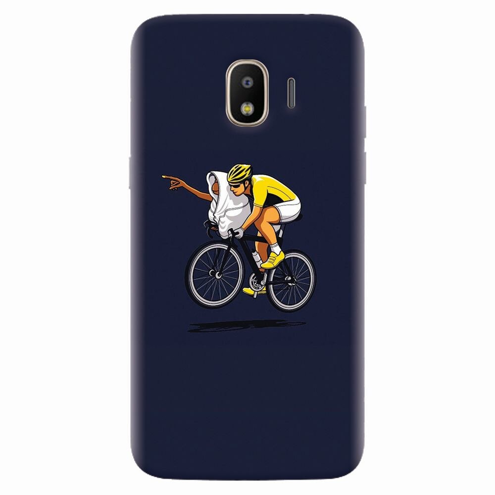 Husa silicon pentru Samsung Galaxy J2 pro 2018, ET Riding Bike Funny Illustration