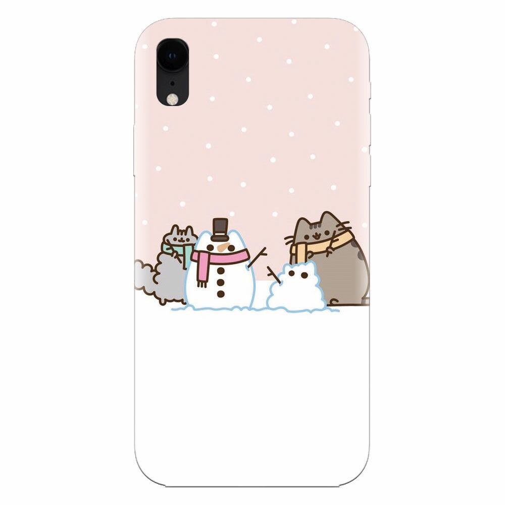 Husa silicon pentru Apple Iphone XR, Cat And Snowman