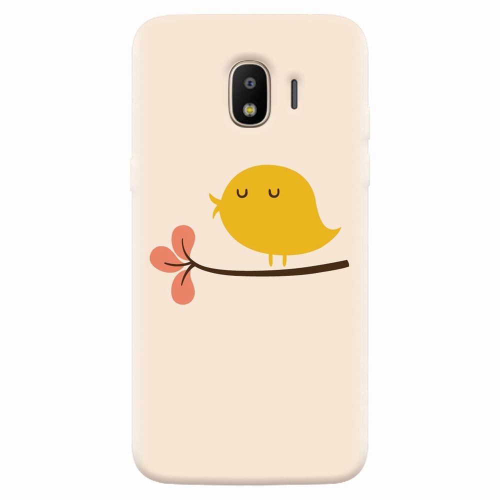 Husa silicon pentru Samsung Galaxy J4 2018, Flat Minimal Cute Bird Illustration